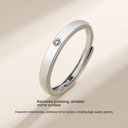 Sun Moon Lovers Ring | Alloy Couple Ring Black White