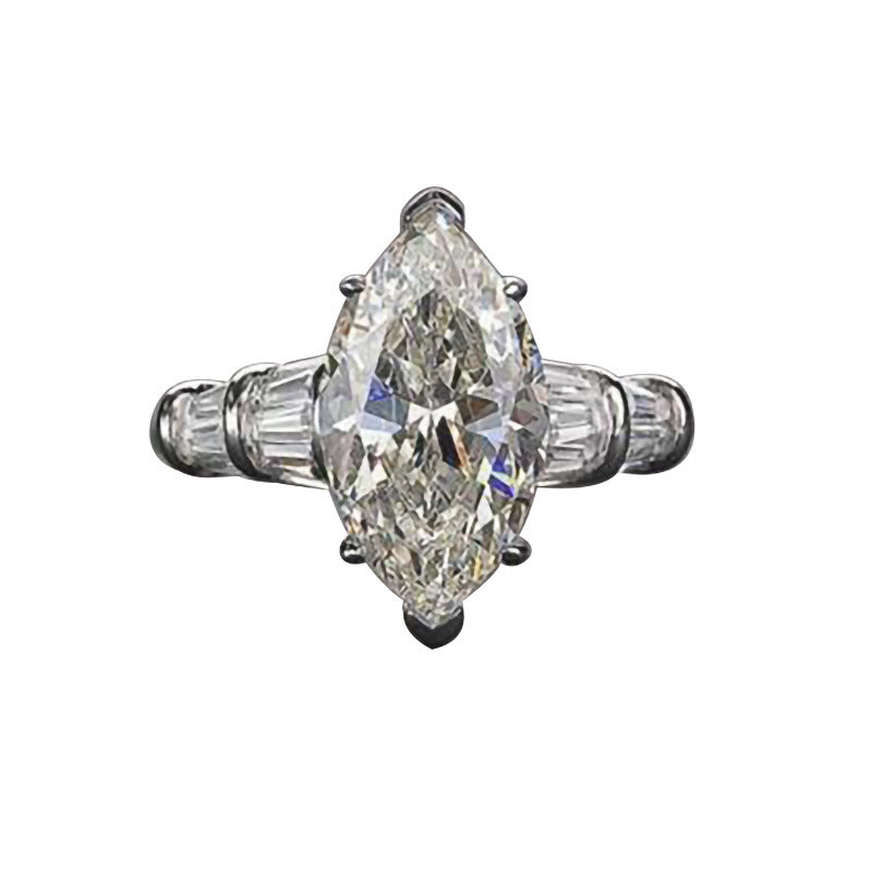 Marquise Zircon Ring for Women | Light Luxury Copper