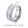 Rainbow Flag Titanium Steel Ring | 8mm Men's Colourful Band
