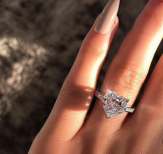 Zircon Heart Ring for Women | Gold Plated