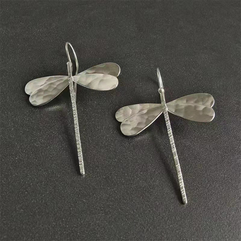 3D Gold Dragonfly Drop Earrings | Zinc Alloy Vintage 4.6cm