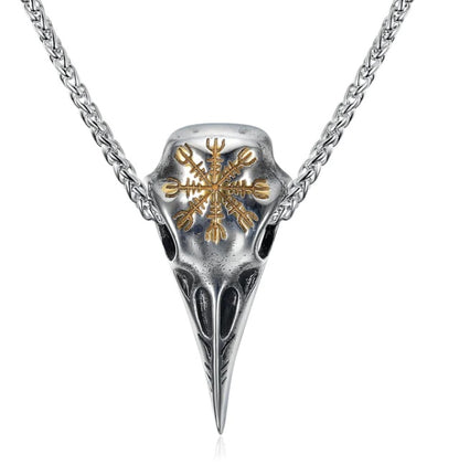 Viking Skull Eagle Pendant Necklace | Titanium Steel Gold Silver