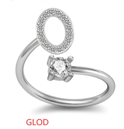 A-Z Initial Letter Ring for Women and Men | Adjustable Alloy