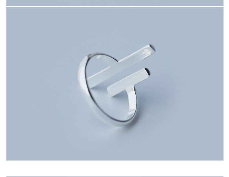 S925 Silver Personality Line Ring | Korean Style Women's Adjustable