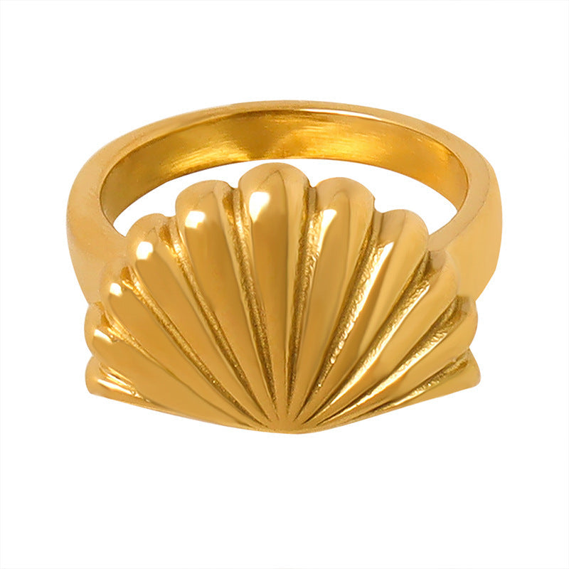 Ocean Scallop Ring | Titanium Steel Women's INS Style