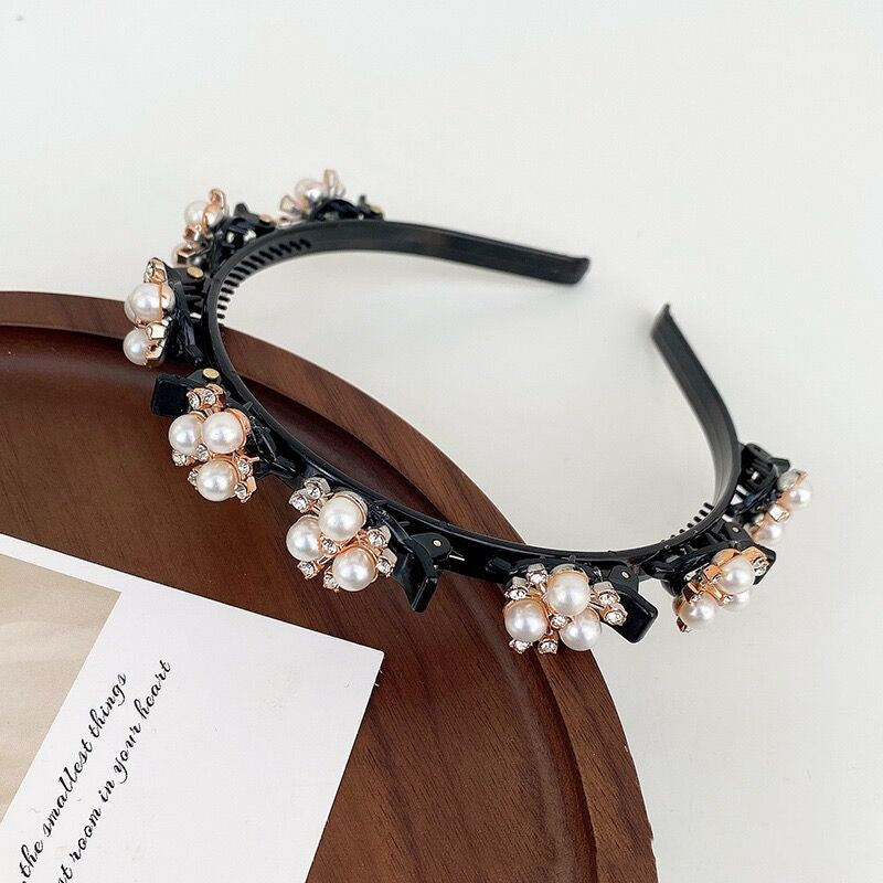 Pearl Lazy Braided Headband | Plastic Resin Korean Pastoral