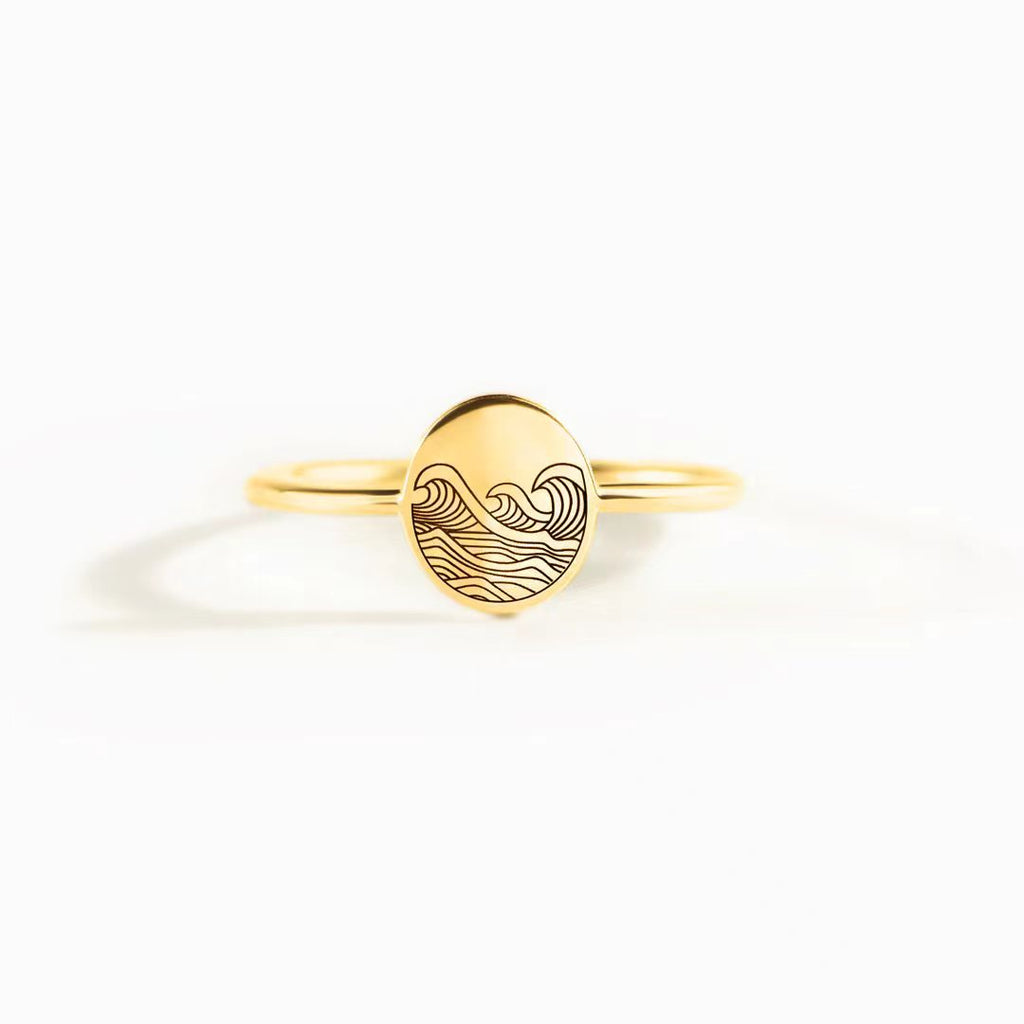 S925 Pure Silver Sea Wave Ring | Women's Minimalist Band