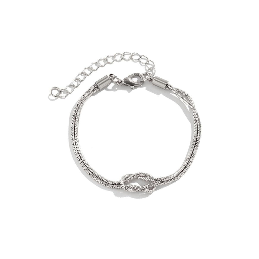Twist Heart Knot Snake Bone Chain Bracelet