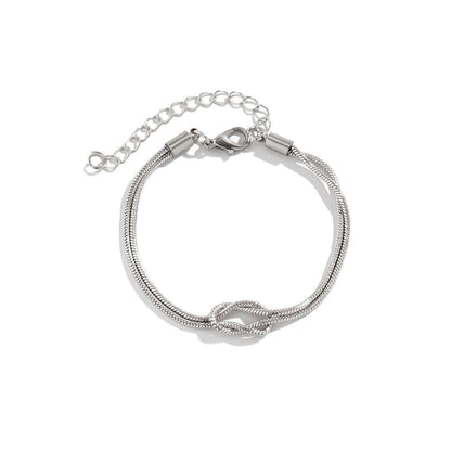 Twist Heart Knot Snake Bone Chain Bracelet