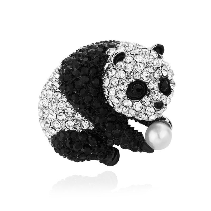 Panda Full Drill Brooch | Alloy Cartoon Unisex Giant Panda