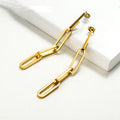 Stainless Steel Geometric Earrings | European Style 8.6cm Drop
