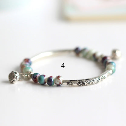 Handmade Ceramic Bead Bracelet for Women