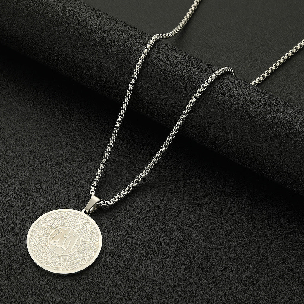 Men's Calligraphy Script Pendant Necklace
