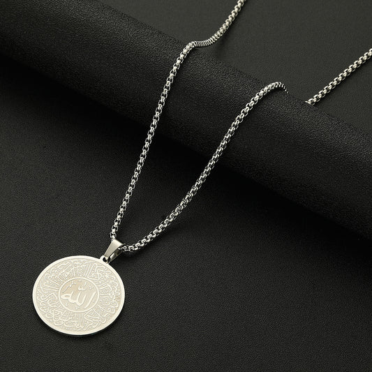 Men's Calligraphy Script Pendant Necklace