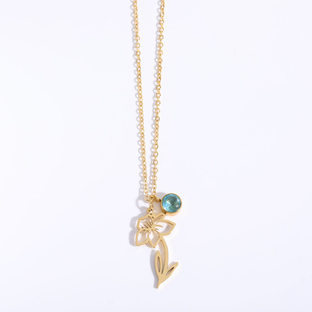 Zircon Birth Flower Pendant Bracelet | Vintage Style