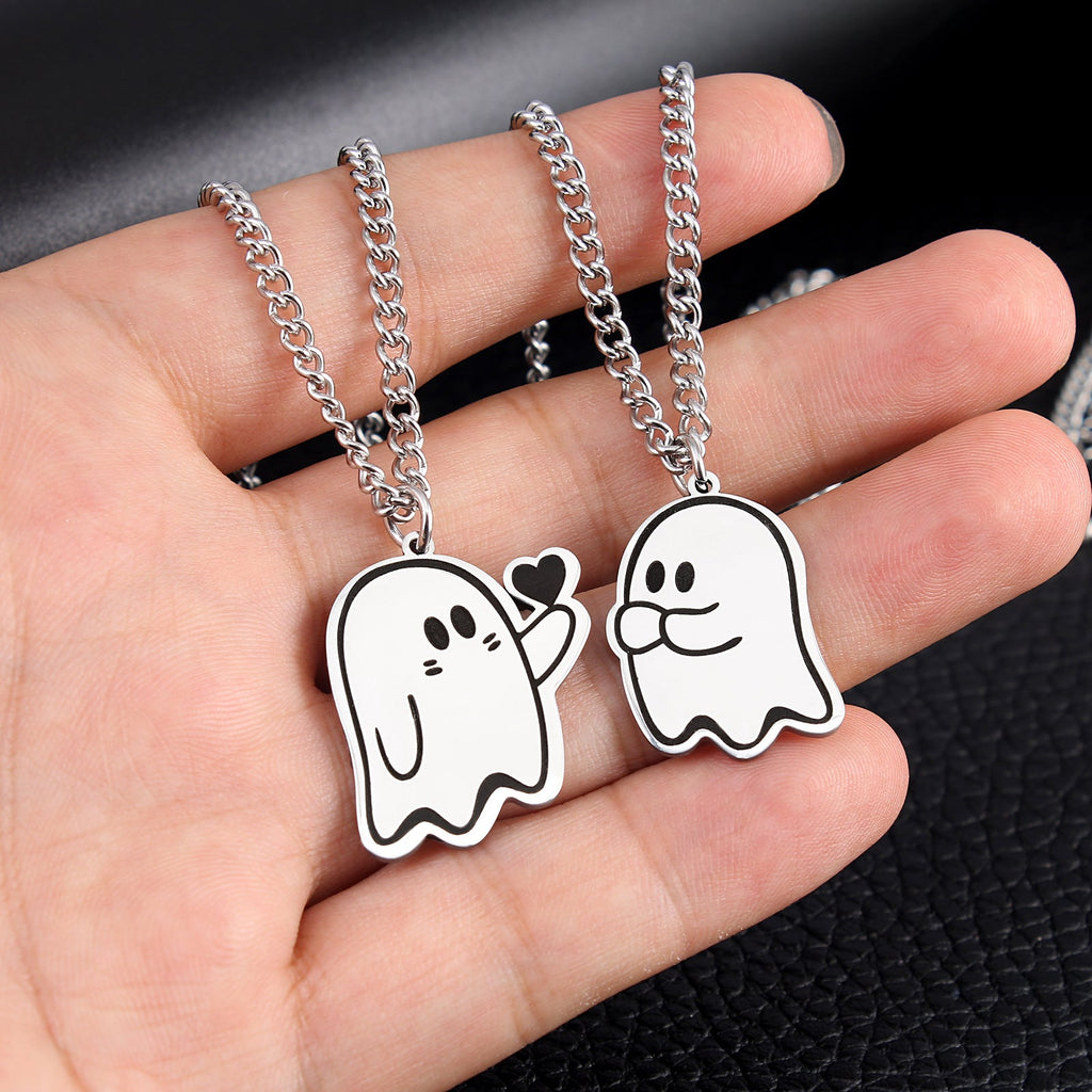 Cute Love Ghost Pendant Necklace | Halloween Style Unisex