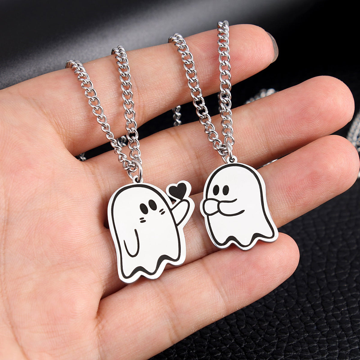 Cute Love Ghost Pendant Necklace | Halloween Style Unisex