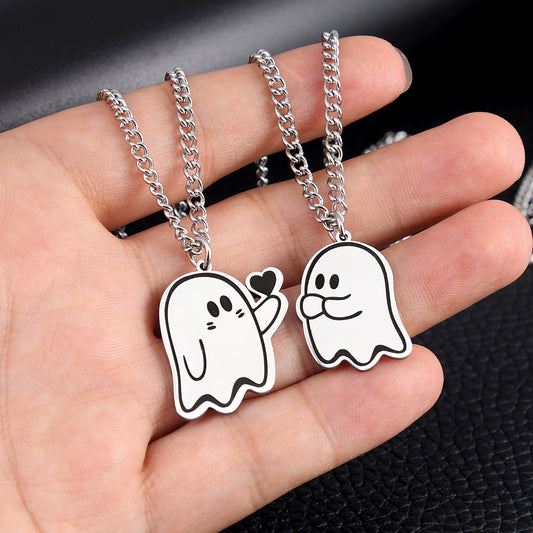 Cute Love Ghost Pendant Necklace | Halloween Style Unisex