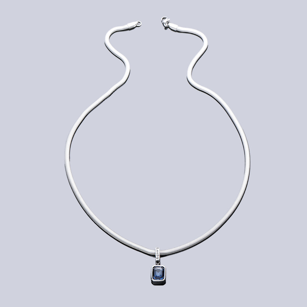 Blue Pendant Snake Chain Necklace for Men | Daily Wear & Gift