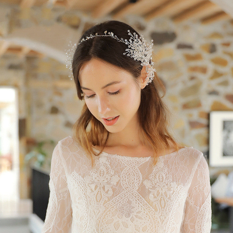 Rhinestone Starry Sky Headband | Alloy Vintage Crystal Plaid White
