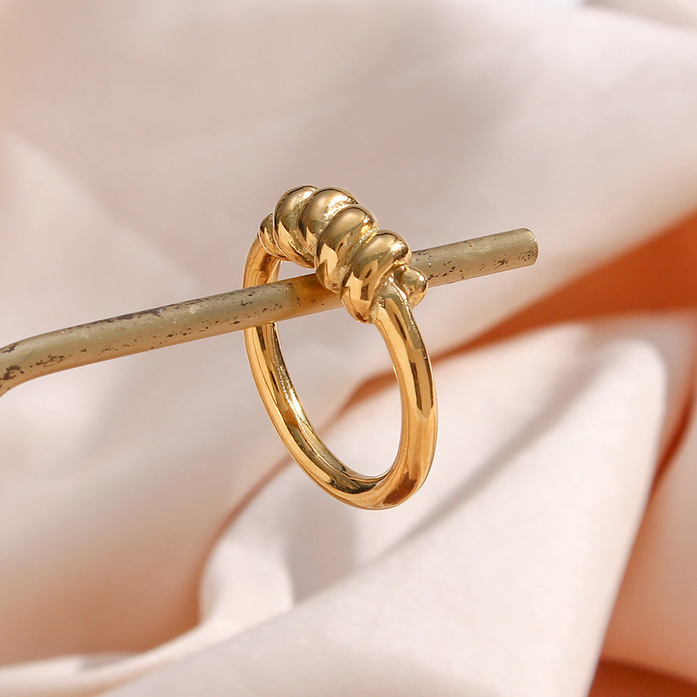 Lacrima Winding Ring | Stainless Steel Women's Gold