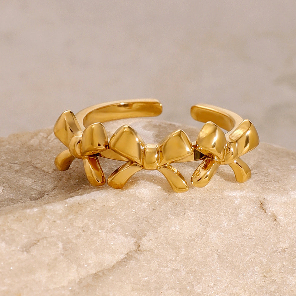 Marcella Bow Ring | Stainless Steel Elegant Band