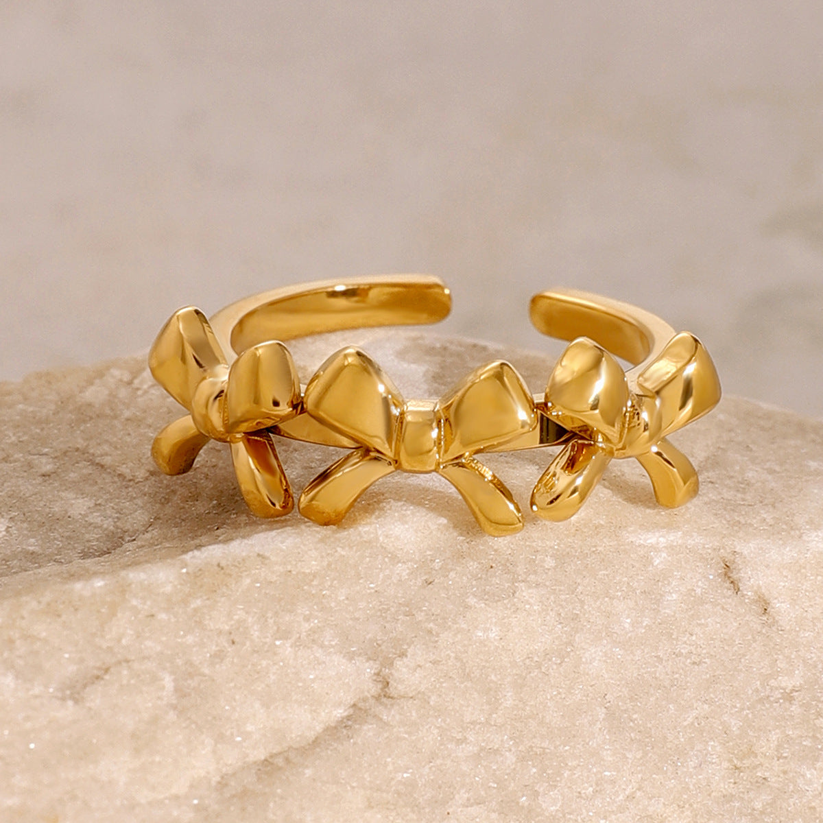 Marcella Bow Ring | Stainless Steel Elegant Band