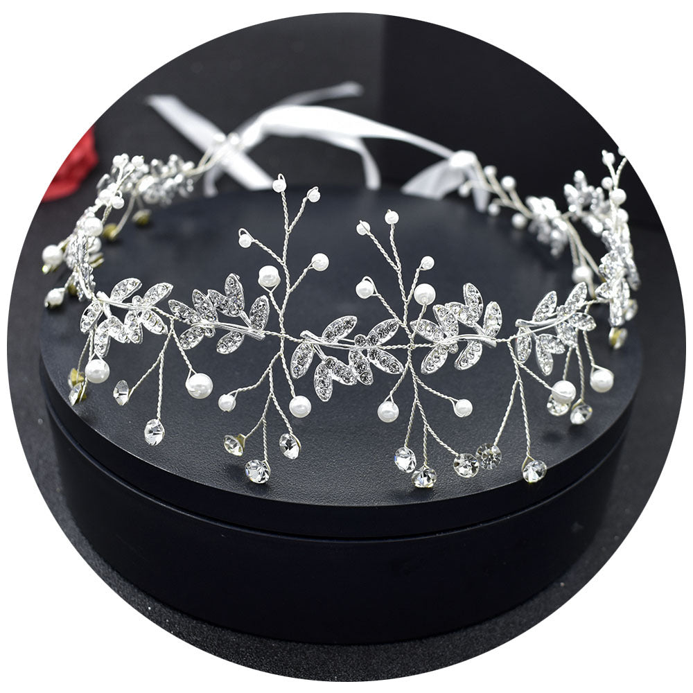 Bridal Wave Hair Hoop | Alloy Rhinestone Silver Gold