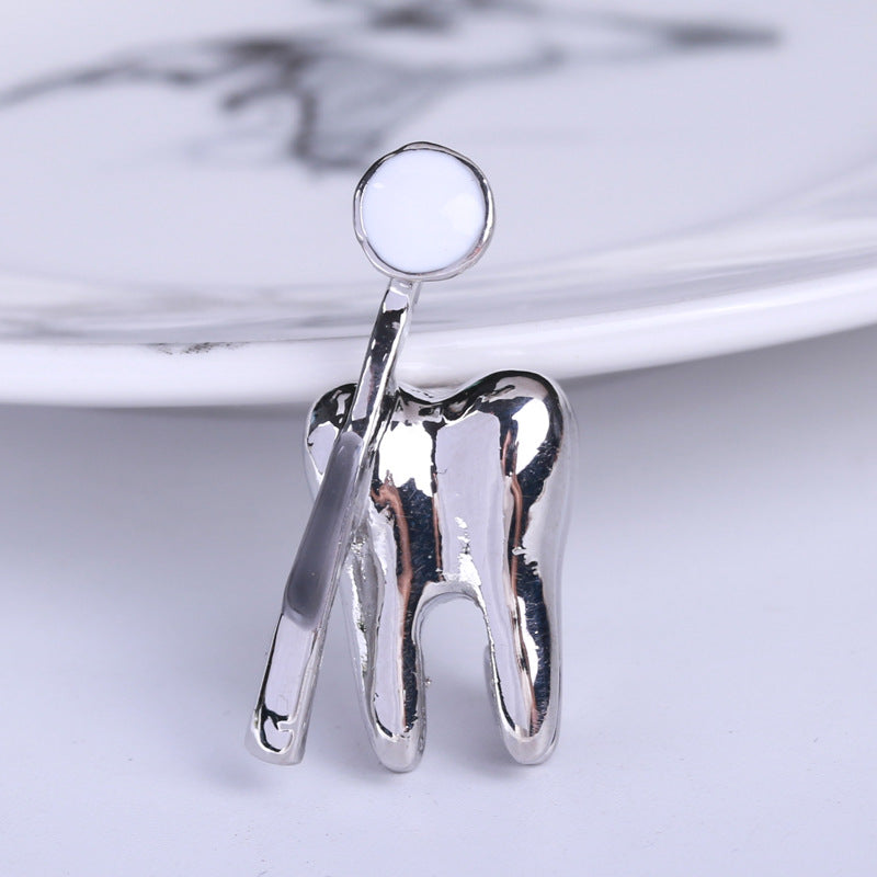 Medical Teeth Brooch | Alloy Korean Diamond 31x16mm