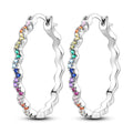 Wave Shape Rhinestone Earrings | Alloy Colour Diamond Fashion OL