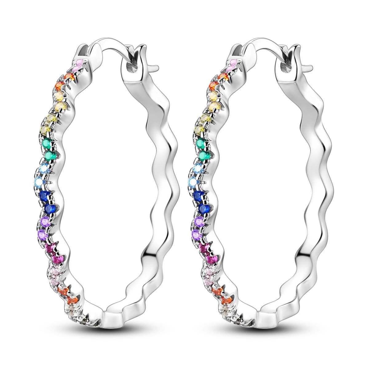 Wave Shape Rhinestone Earrings | Alloy Colour Diamond Fashion OL