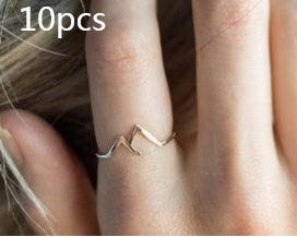Mountain-Shaped Copper Ring | Creative Women's Statement Band