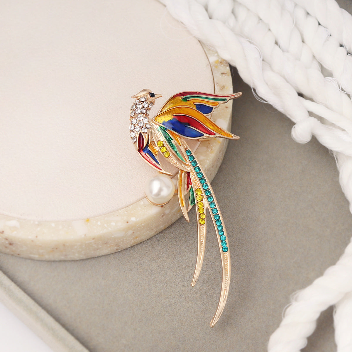 Phoenix Peacock Hummingbird Brooch | Alloy Oil Drip Chinese Style