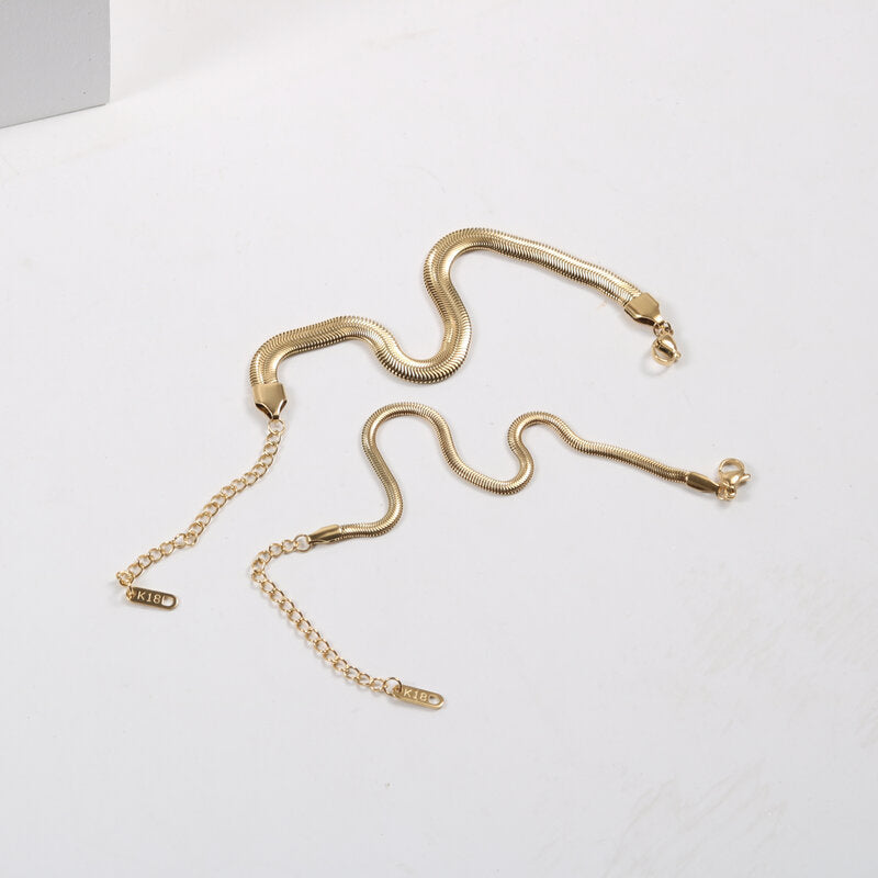 Snake Bone Chain Bracelet in Titanium Steel | 3mm and 6mm