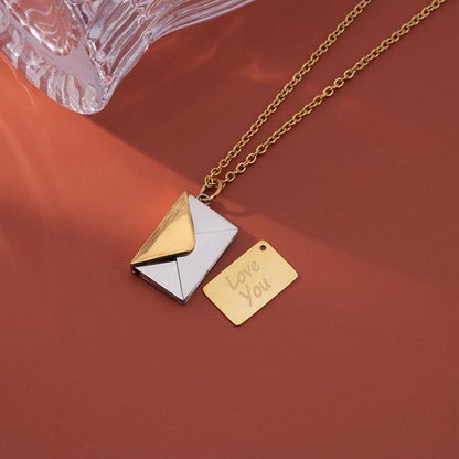 Envelope Love Letter Collarbone Necklace