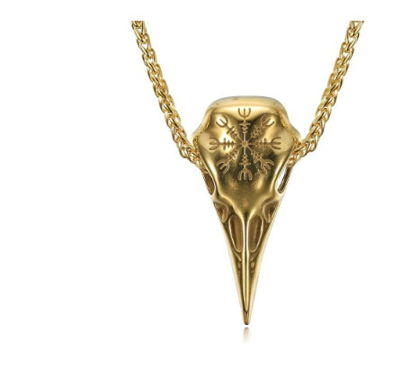 Viking Skull Eagle Pendant Necklace | Titanium Steel Gold Silver