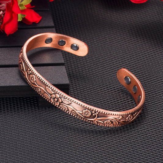 Magnetic Therapy Bracelet for Women in Red Copper