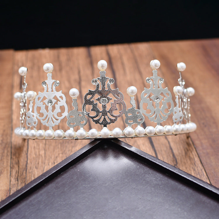 Princess Diamond Crown | Alloy Pearl Crystal Korean 13.2cm