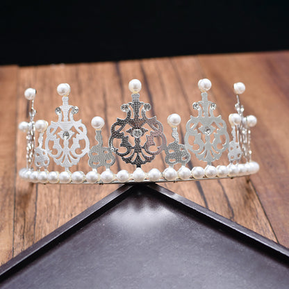 Princess Diamond Crown | Alloy Pearl Crystal Korean 13.2cm