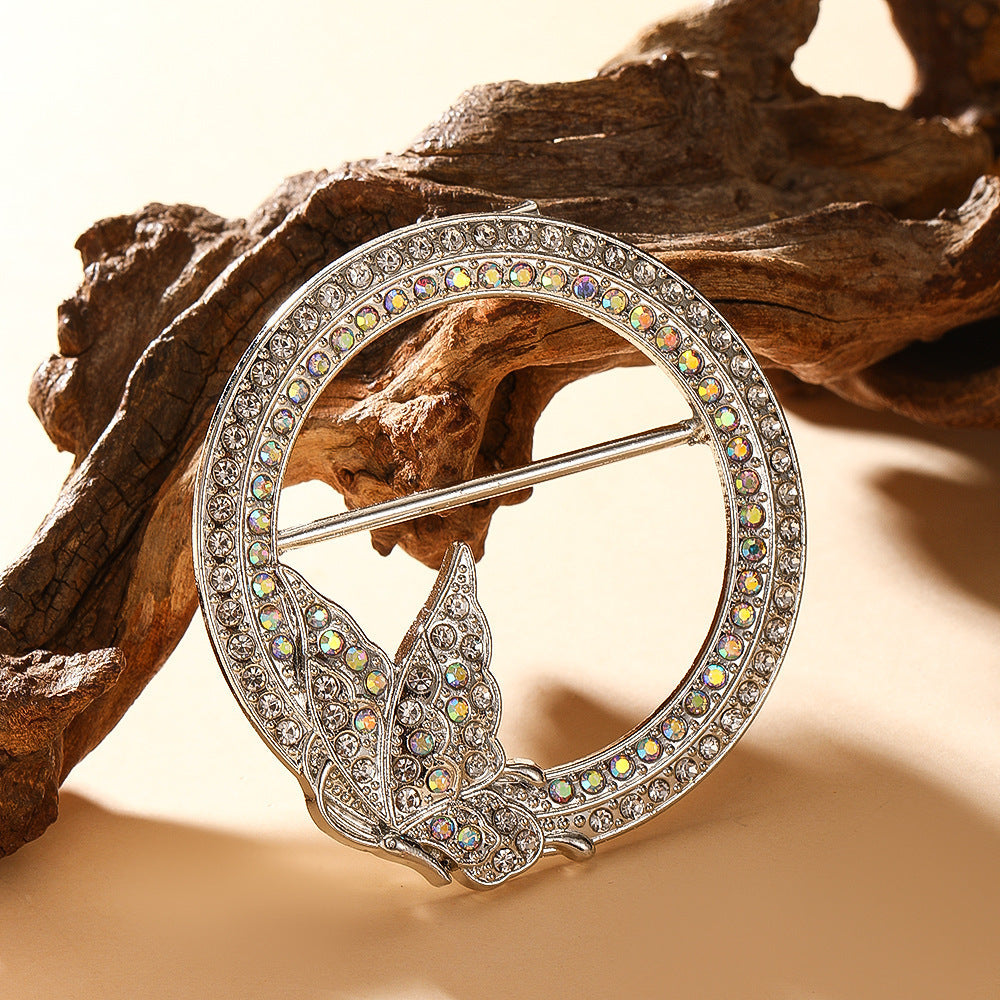Butterfly Waist Clip Brooch | Alloy Diamond Korean Unisex