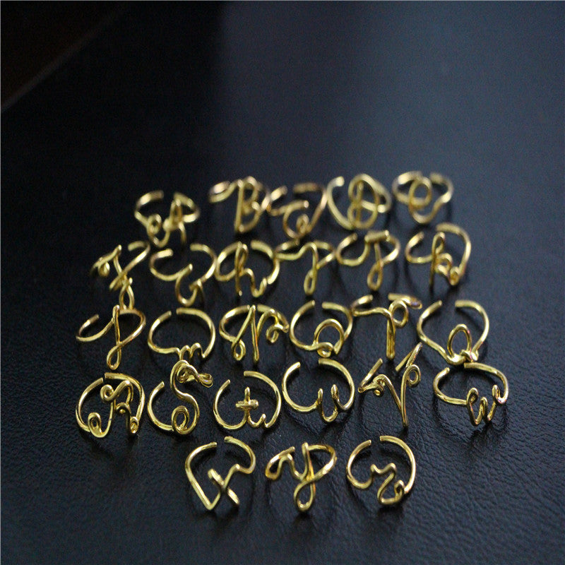 A-Z Initial Letter Ring for Women and Men