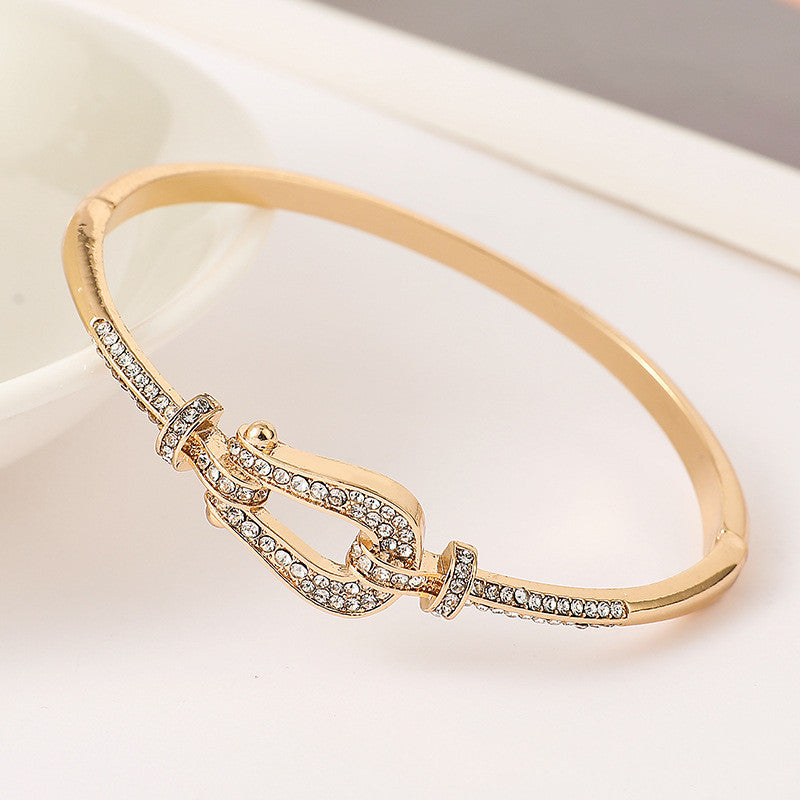 Gang Drill Diamond Bracelet in Zinc Alloy | Gold and Silver