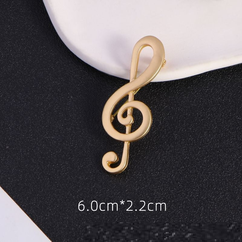 Musical Note Brooch | Alloy Electroplated Yellow Celebrity Street