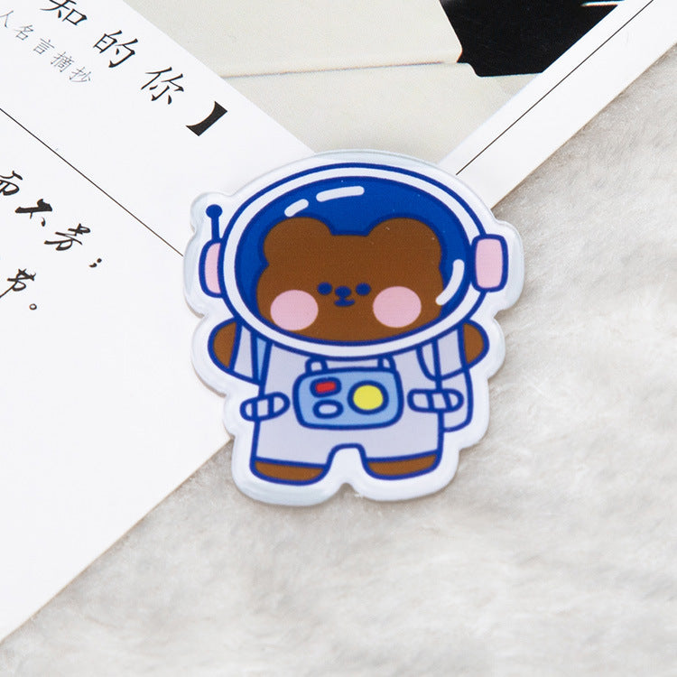 Cartoon Acrylic Astronaut Brooch | Spaceman Badge Bag Pendant
