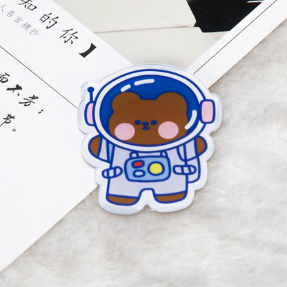 Cartoon Acrylic Astronaut Brooch | Spaceman Badge Bag Pendant