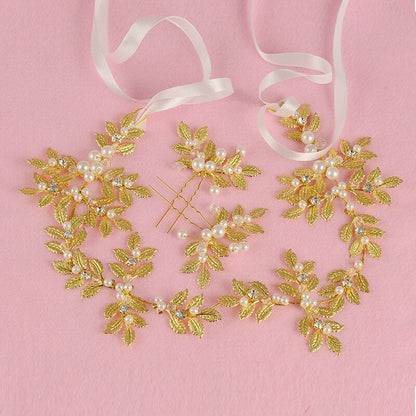 Retro Pearl Wedding Headband | Alloy Geometric Handmade Individual
