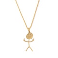 Hip Hop Smiley Middle Finger Pendant Necklace | Stick Figure Design
