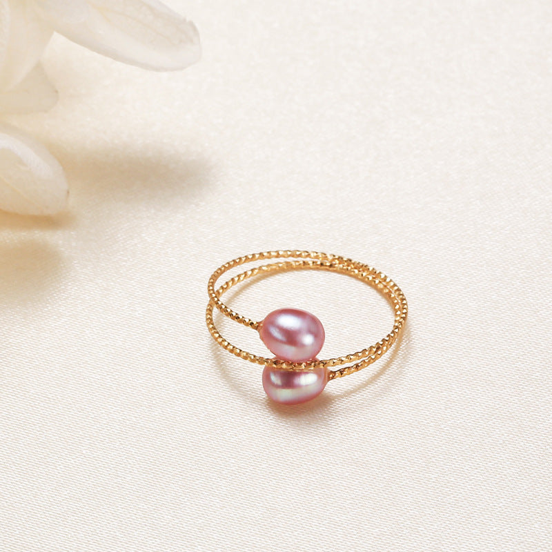 Freshwater Pearl Ring | Copper Alloy Women's Single and Double Circle