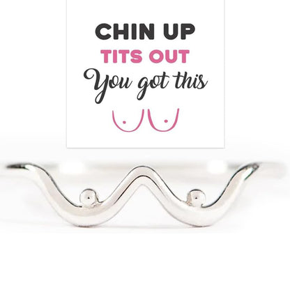 Inspirational Ring with Greeting Card | Gold Silver
