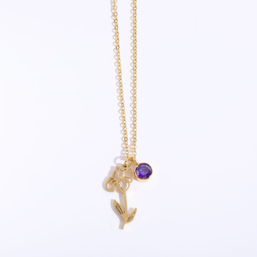 Zircon Birth Flower Pendant Bracelet | Vintage Style